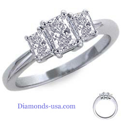 Designers three stones diamond engagement ring