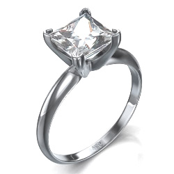 Princess Tiffany style solitaire engagement ring