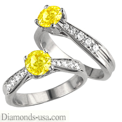 Fancy vivid yellow engagement ring