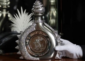 Sterling tequila bottle encrusted with diamonds