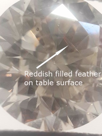 picture of the reddish hue in enhanced diamond